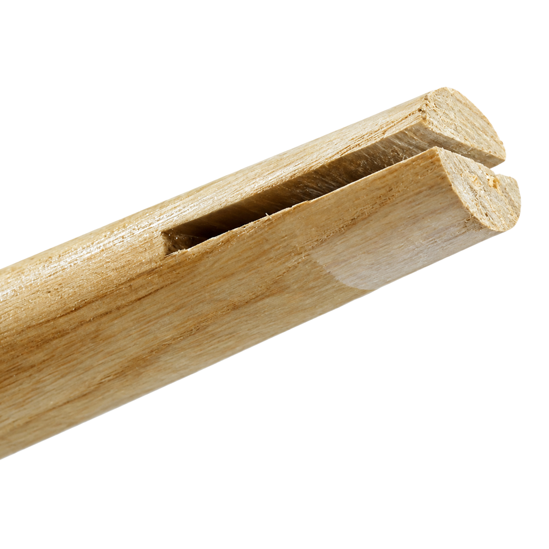 Detalle de la fibra de madera de fresno del mango de recambio Ironside.