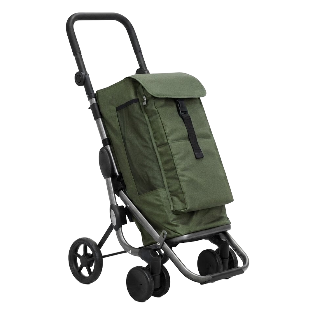 Carro de compra 4 ruedas giratorias Go Up Ambit kaki ref 23002412.