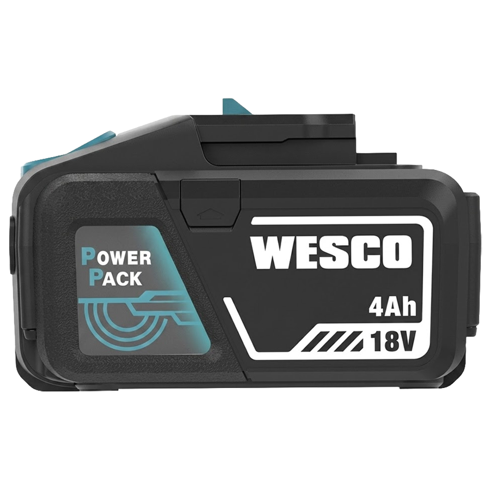 Vista en detalle del indicador LED de 5 niveles en la batería Wesco 4Ah