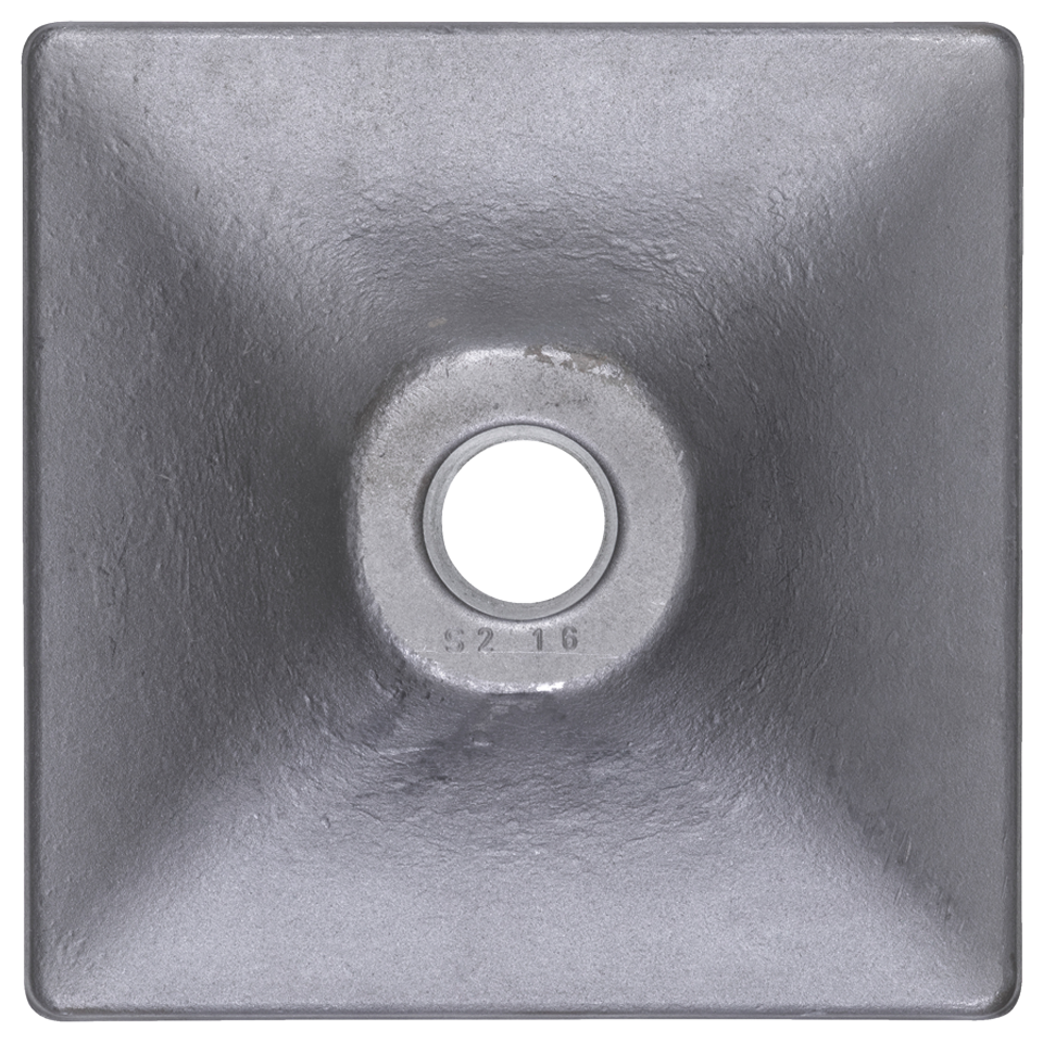 Placa apisonadora cuadrada Milwaukee de $200 \times 200$ mm con vástago hexagonal de 28 mm para martillos demoledores