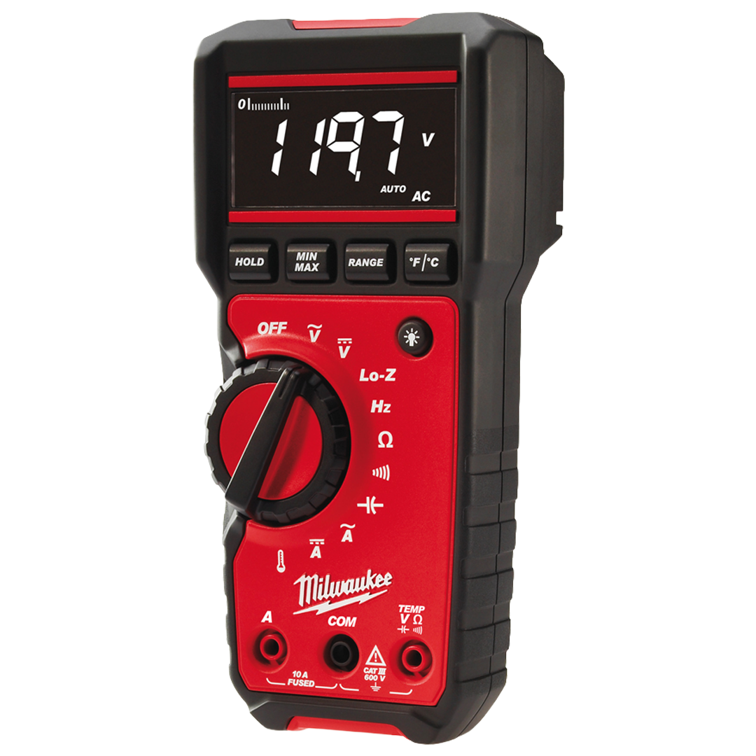 Multimetro profesional Milwaukee 2217-40 con pantalla de alto contraste y proteccion IP64.