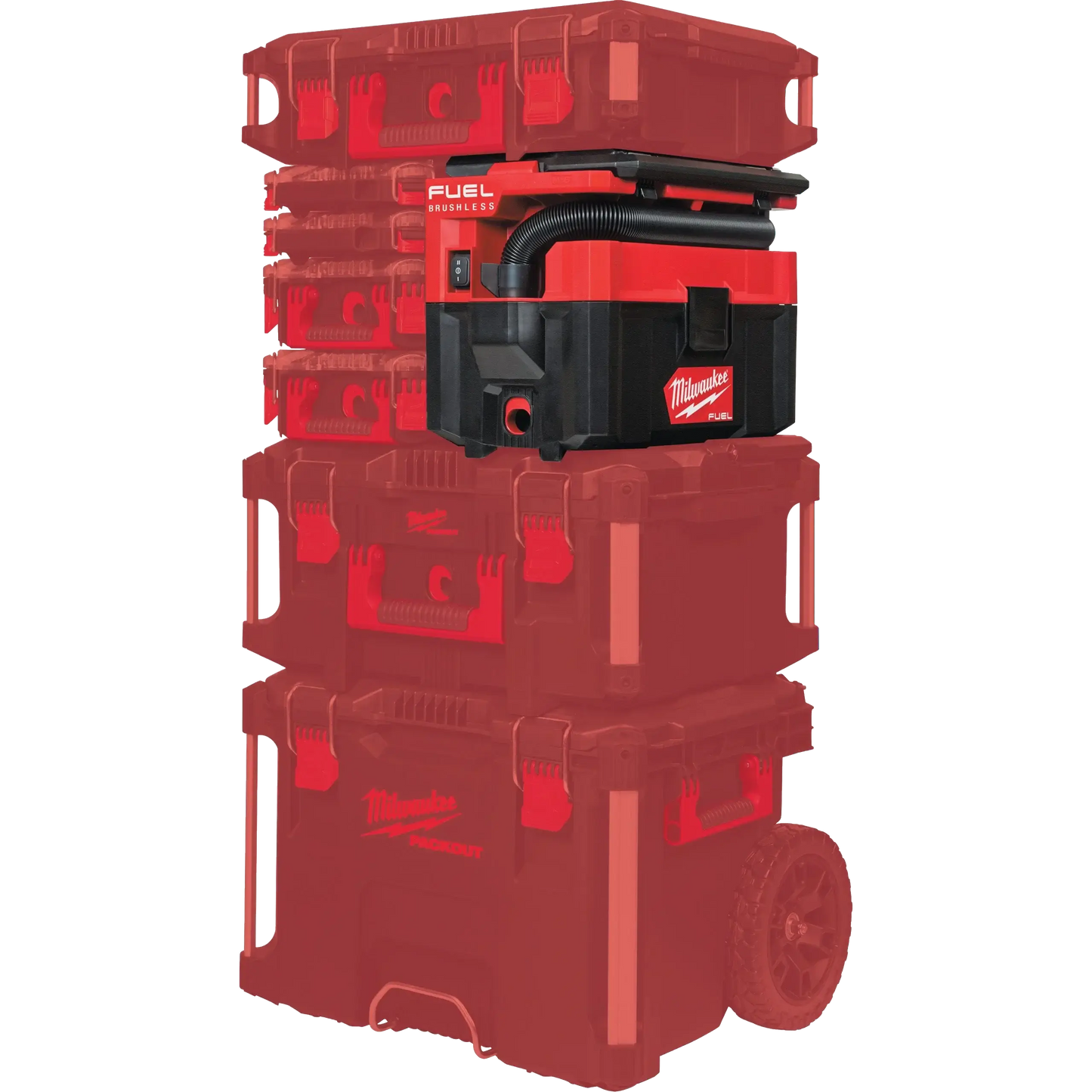 Aspirador húmedo/seco Milwaukee M18 FUEL PACKOUT integrado en sistema de almacenamiento