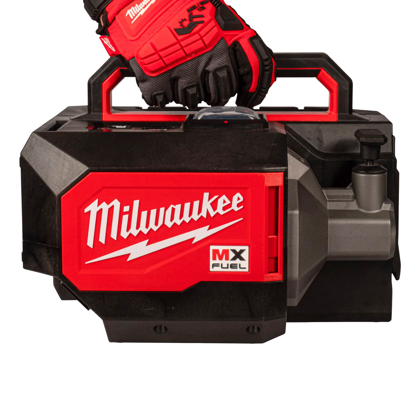 Vibrador de hormigón compacto Milwaukee MX FUEL con correa de transporte y mando