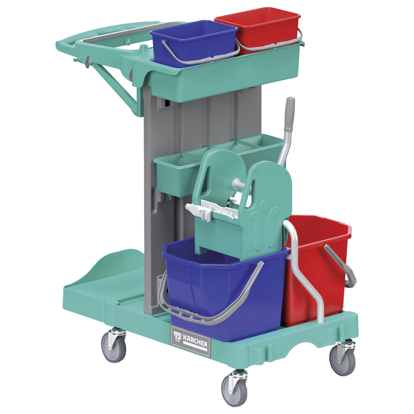 Carro de limpieza industrial modular Trolley Classic VI con sistema de doble cubo y prensa de escurrido