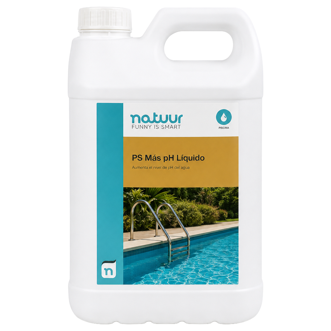 Elevador de pH liquido Natuur 6 L para tratamiento de agua de piscina.
