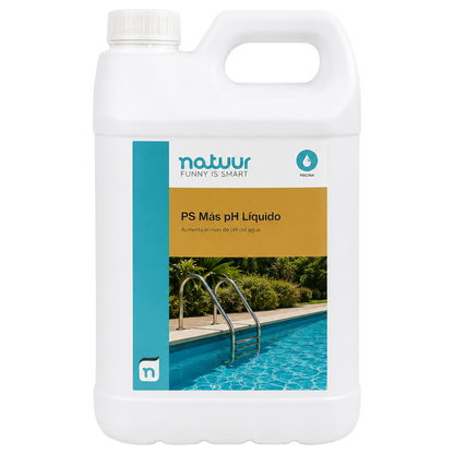 Elevador de pH liquido Natuur 6 L para tratamiento de agua de piscina.