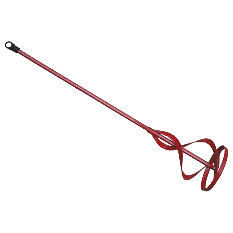 Detalle del eje de 10 mm de la varilla mezcladora, compatible con taladros estándar y máquinas de mezclar.