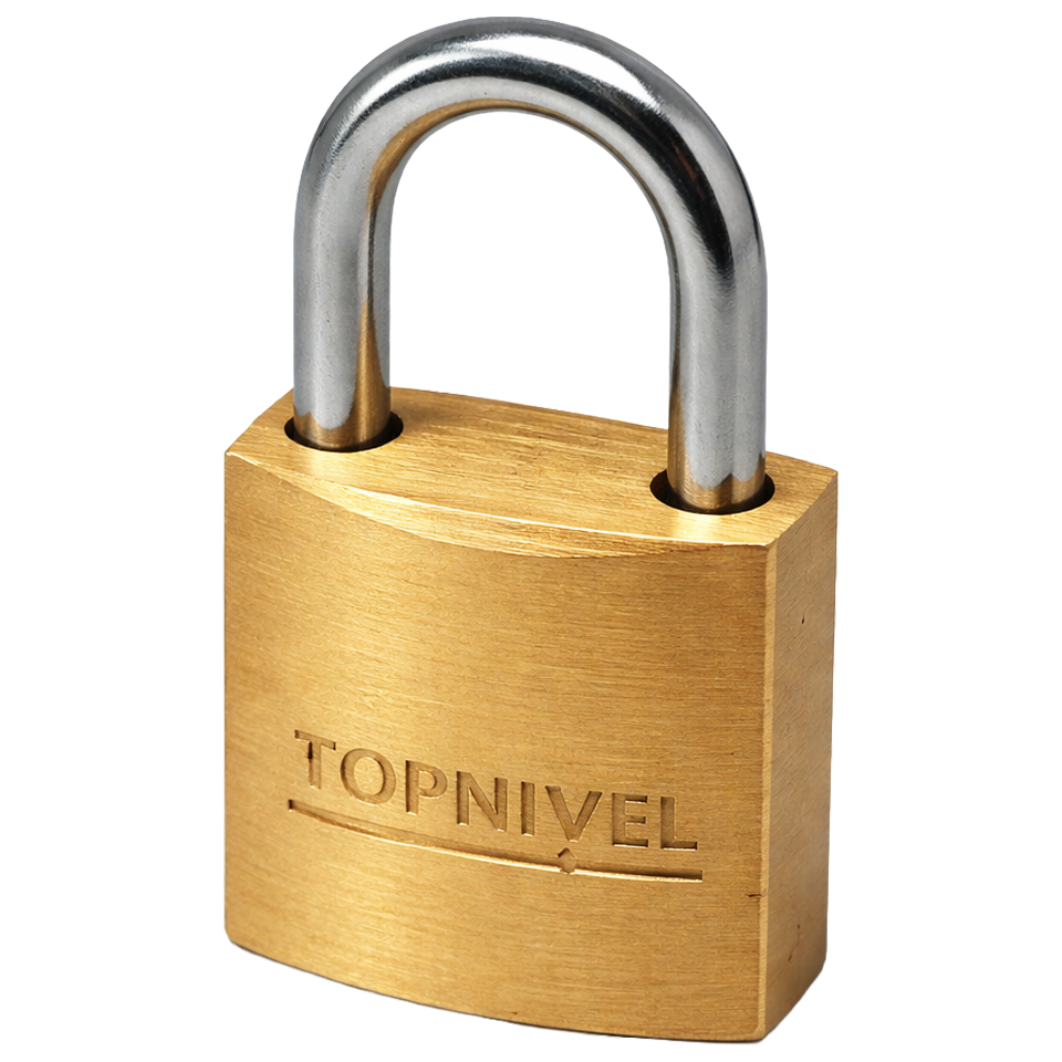Candado de seguridad 20 mm de latón con arco corto, compacto y resistente, ideal para armarios, taquillas, puertas y uso interior o exterior.