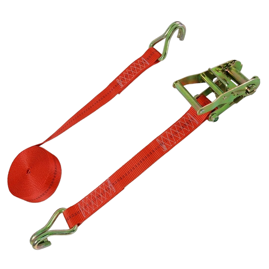 Sistema de trincaje profesional Nivel de 35mm y 6 metros con cinta naranja de alta resistencia y tensor de trinquete de acero.
