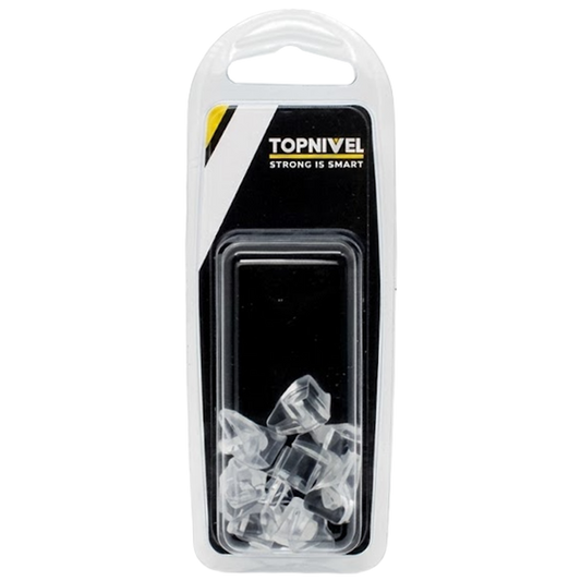 Pack de 8 soportes portaestantes transparentes Nivel, con diseño de perno redondo para muebles.
