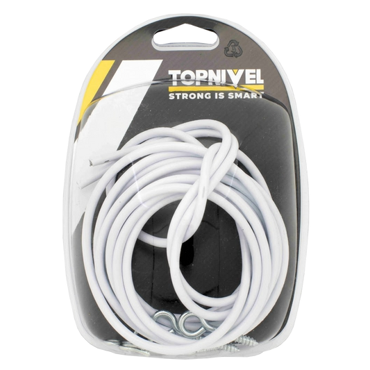 Rollo de espiral para visillo de 3 metros forrado en color blanco, ideal para colgar cortinas ligeras.