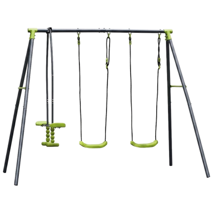 Columpio de jardin infantil Natuur con 2 columpios y 1 caballito 2.69x1.53x1.95 m.