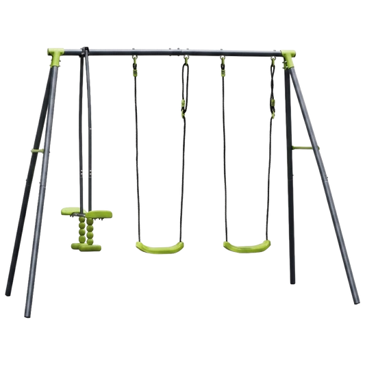 Columpio de jardin infantil Natuur con 2 columpios y 1 caballito 2.69x1.53x1.95 m.