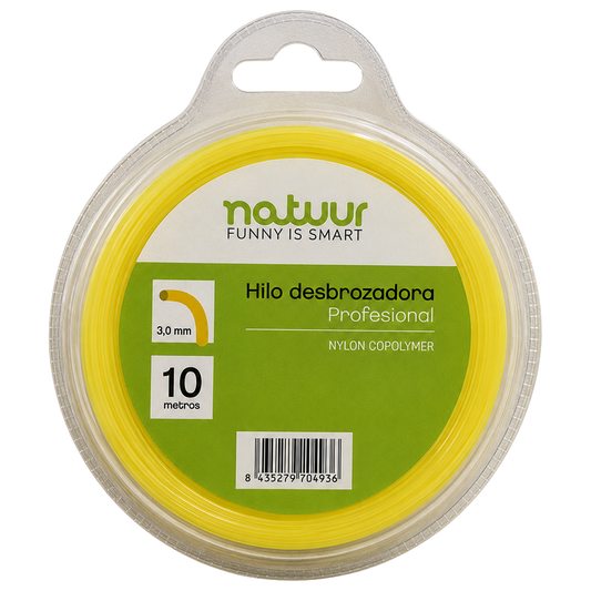 Hilo de nylon cuadrado Natuur de 3.0 mm x 10 m para desbrozadora.