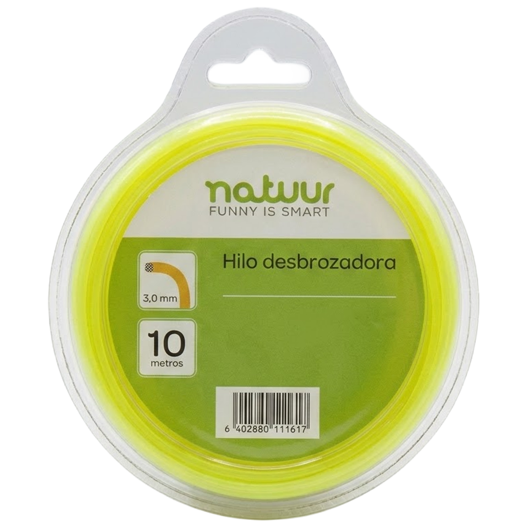 Detalle del perfil cuadrado de 3.0 mm del hilo de nylon para maleza densa.