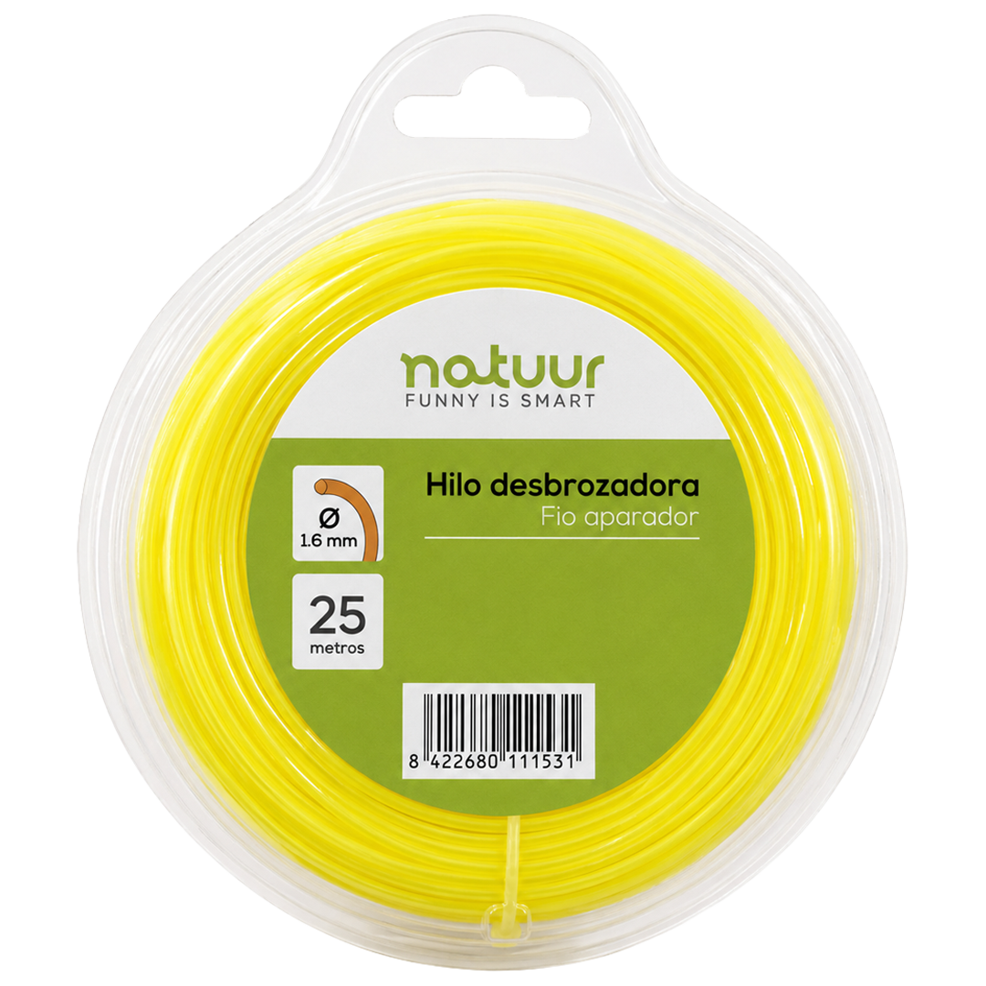 Hilo de nylon redondo para desbrozadora Natuur 1.6 mm x 25 m