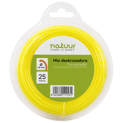 Hilo de nylon redondo para desbrozadora Natuur 1.6 mm x 25 m