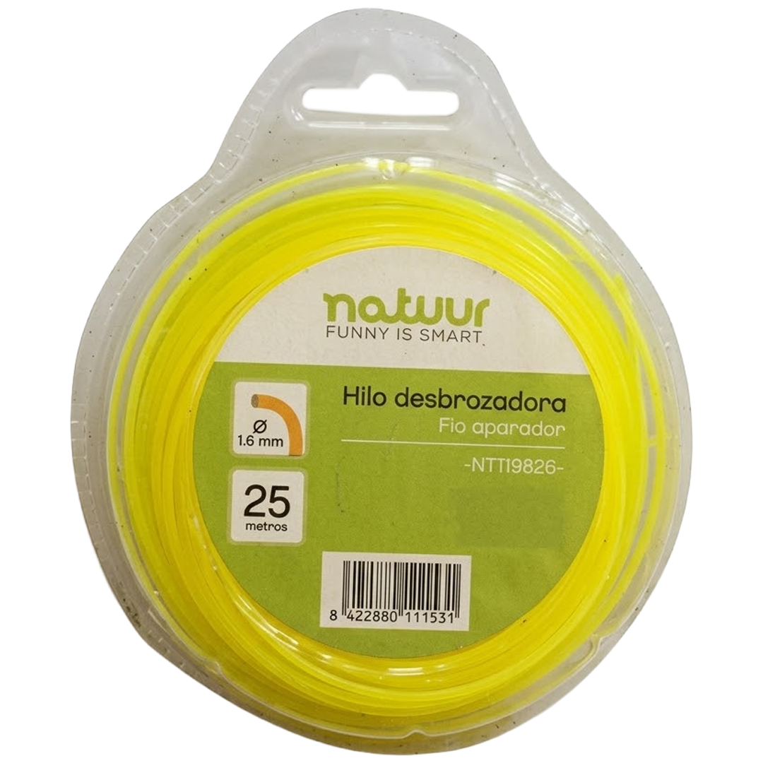 Bobina de hilo de corte transparente Natuur de 1.6 mm para cortabordes.