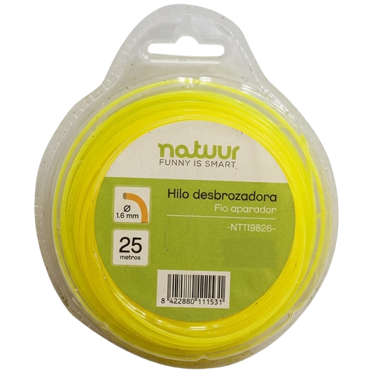 Bobina de hilo de corte transparente Natuur de 1.6 mm para cortabordes.