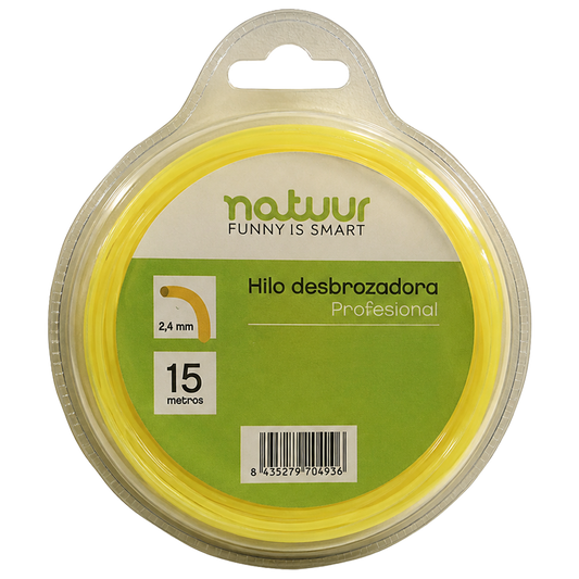 Hilo de nylon cuadrado Natuur de 2.4 mm x 15 m para desbrozadora.