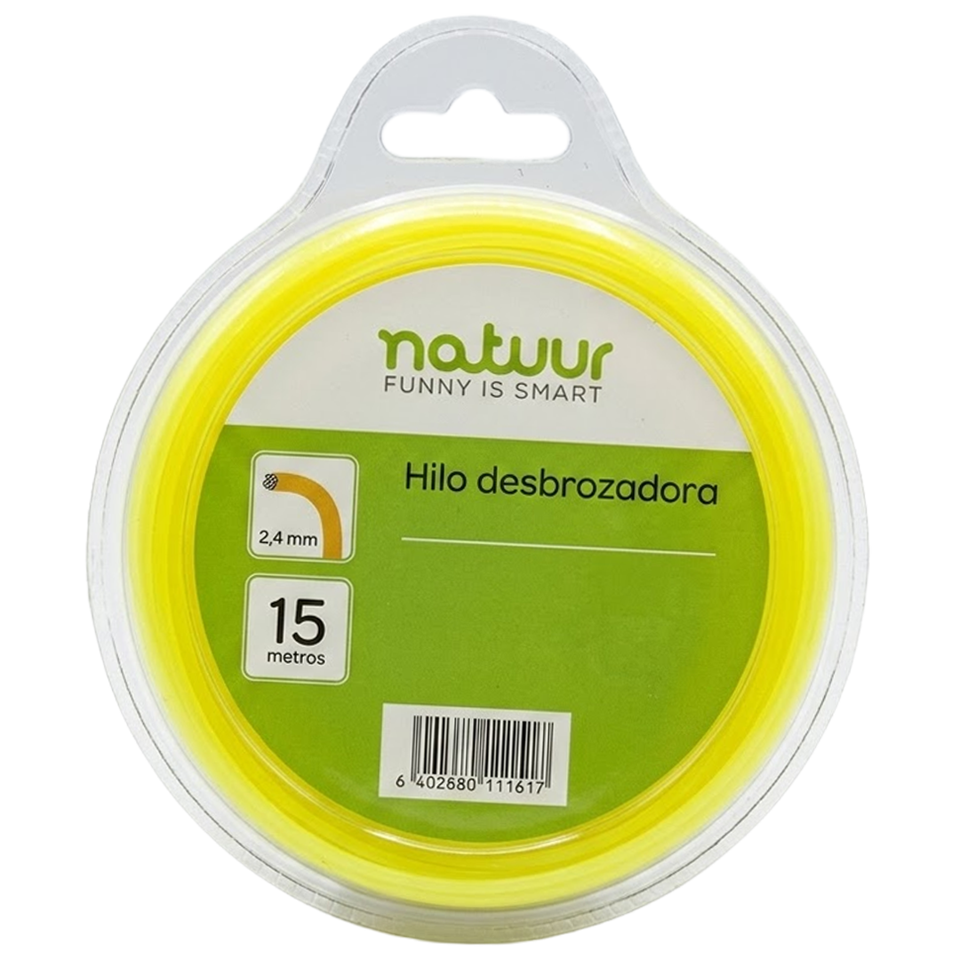 Detalle del perfil cuadrado de 2.4 mm del hilo de nylon para desbrozar.