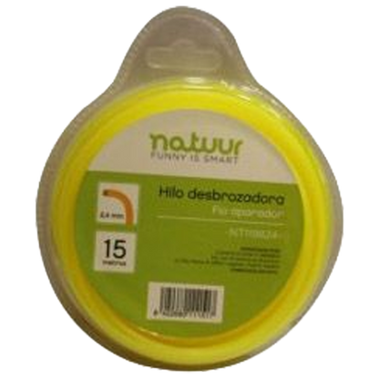 Detalle de hilo para desbrozadora de 2.4 mm de diametro en nylon resistente.