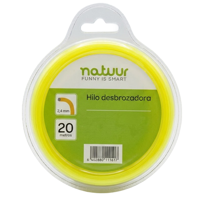Hilo de nylon redondo Natuur de 2.0 mm x 20 m para desbrozadora de jardin.