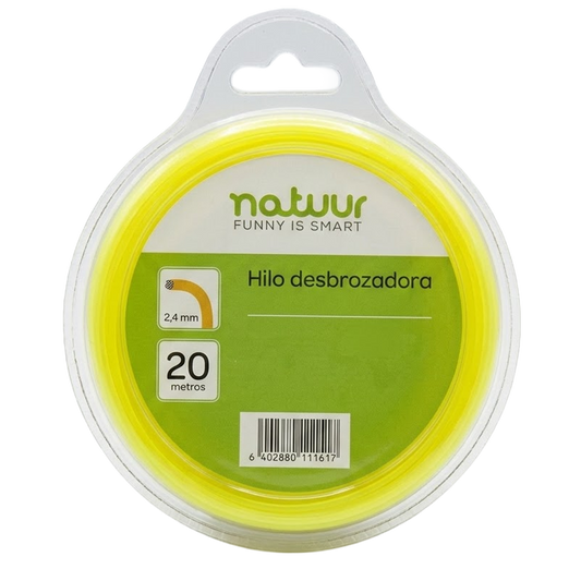 Hilo de nylon redondo Natuur de 2.0 mm x 20 m para desbrozadora de jardin.
