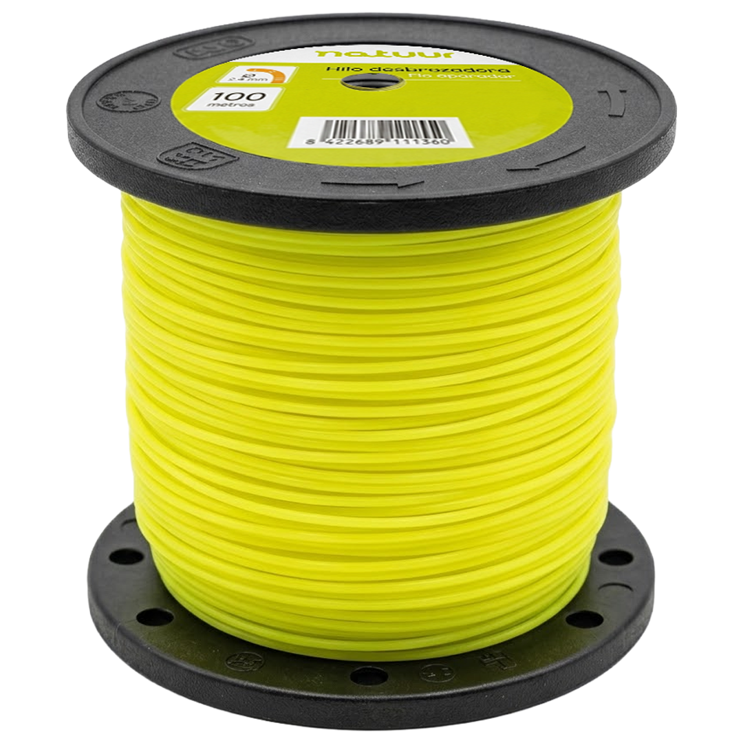 Hilo de nylon redondo para desbrozadora Natuur 2.4 mm x 100 m ref 119828.