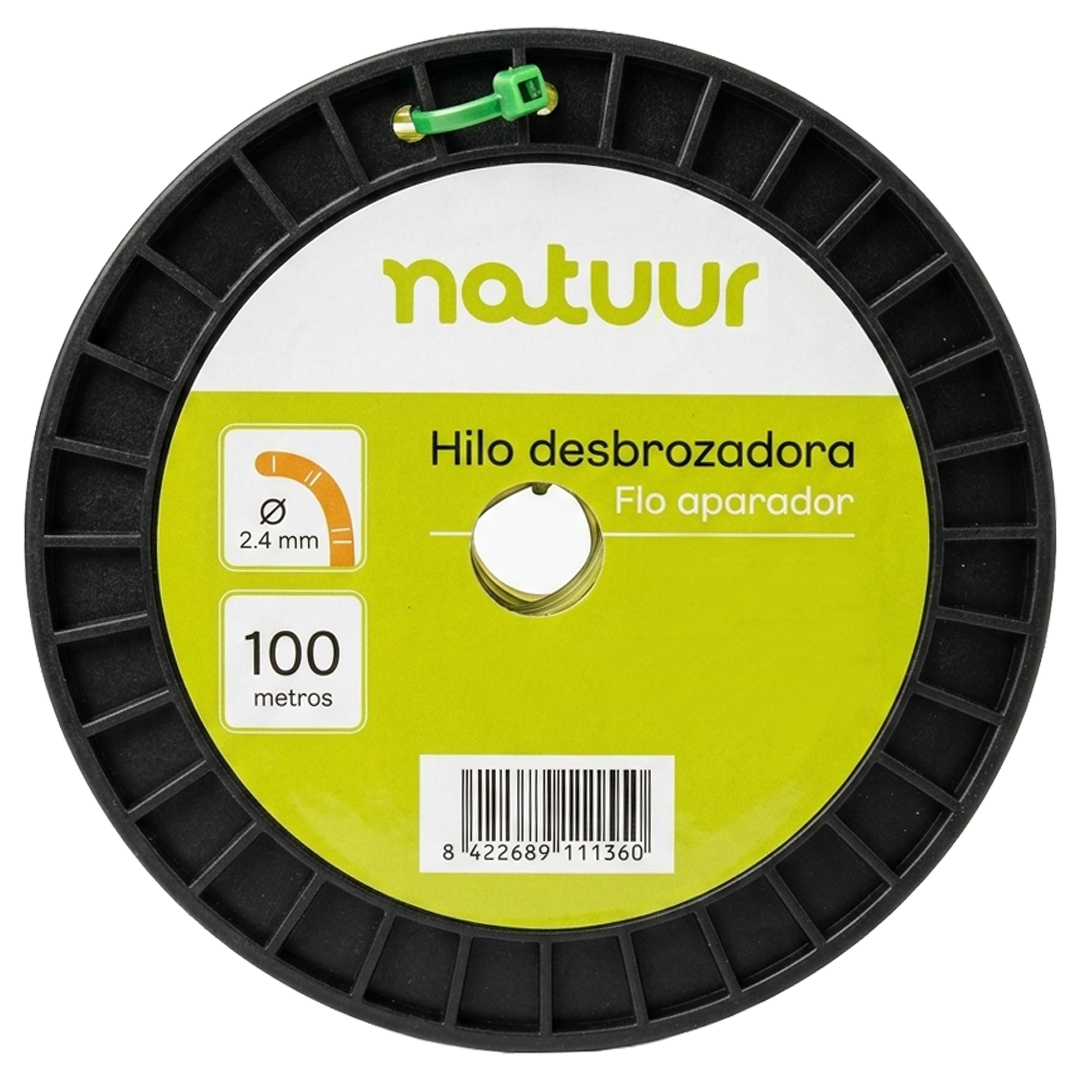obina de hilo de corte redondo para desbrozadora Natuur diametro 2.4 mm.