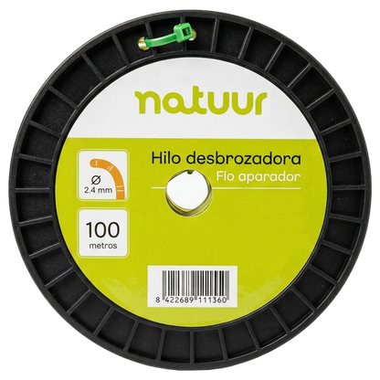 obina de hilo de corte redondo para desbrozadora Natuur diametro 2.4 mm.