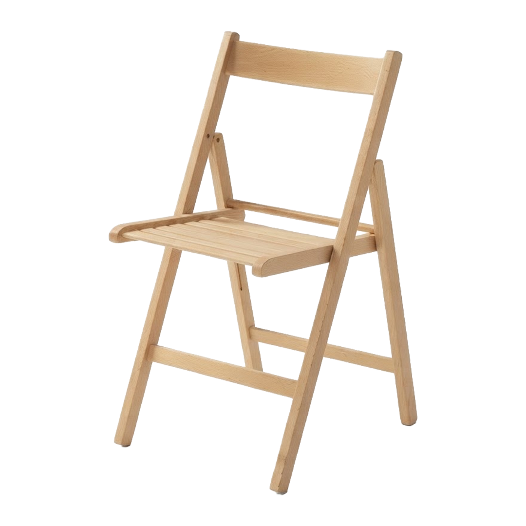Silla plegable de madera maciza de haya en acabado natural Vivahogar ref 122846