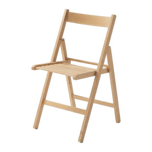 Silla plegable de madera maciza de haya en acabado natural Vivahogar ref 122846