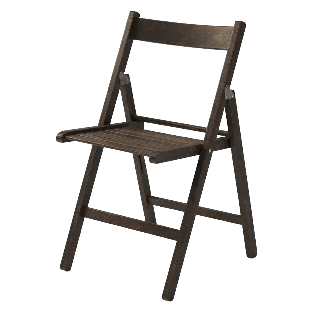 Silla plegable de madera maciza de haya en acabado wengué Vivahogar ref 122848