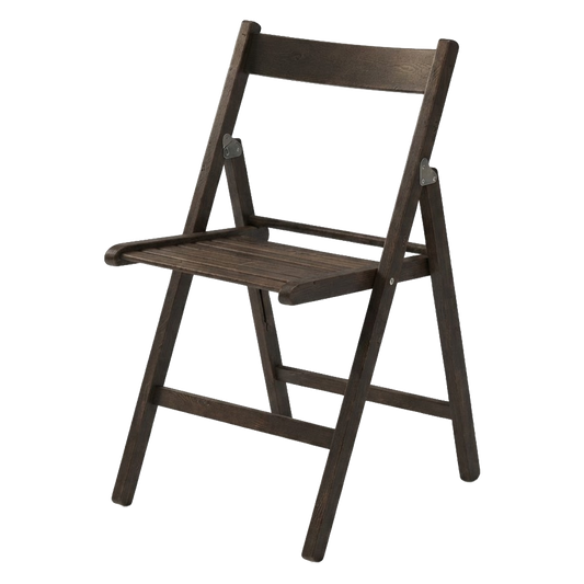 Silla plegable de madera maciza de haya en acabado wengué Vivahogar ref 122848