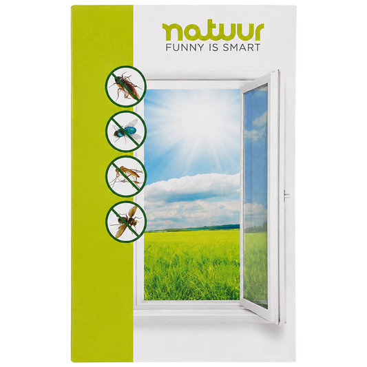 Mosquitera para ventana fija blanca Natuur 130x150 cm con fijacion textil.