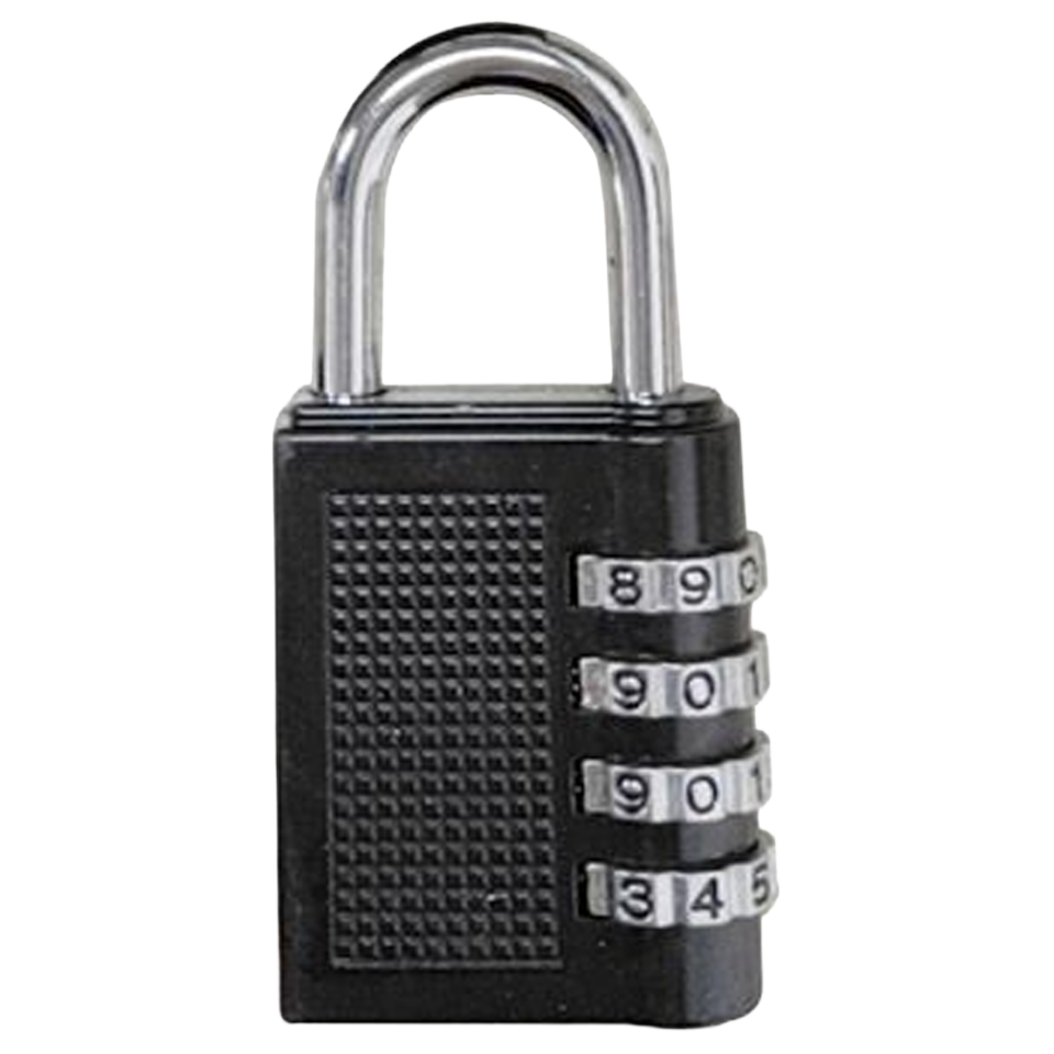 Primer plano del arco corto de acero del candado Nivel NV128203, diseñado para un ajuste preciso y mayor seguridad.