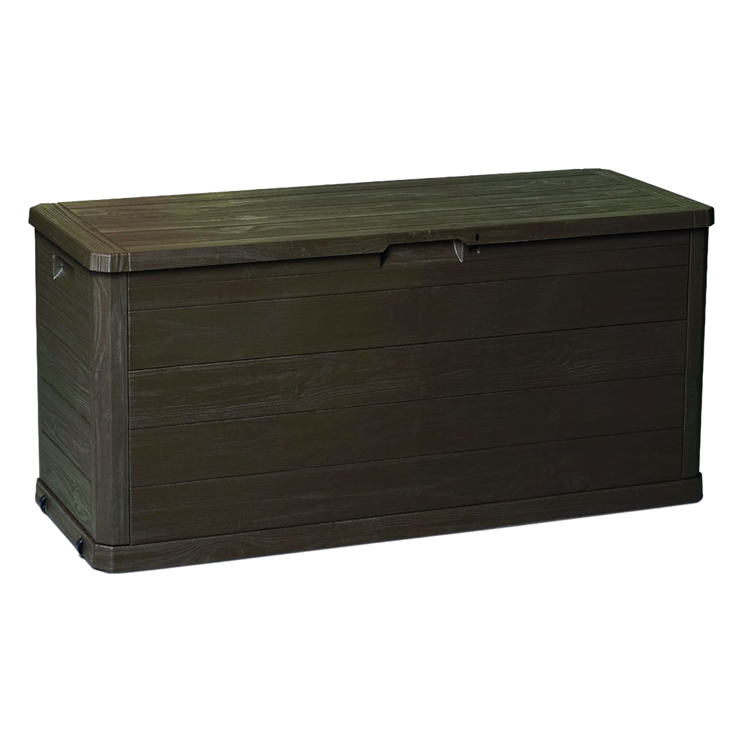 Arcon de resina para exterior Natuur Woody 117x45x56 cm marron.