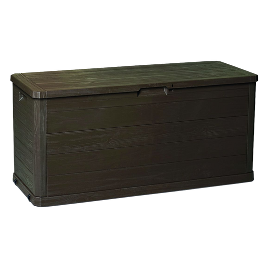 Arcon de resina para exterior Natuur Woody 117x45x56 cm marron.