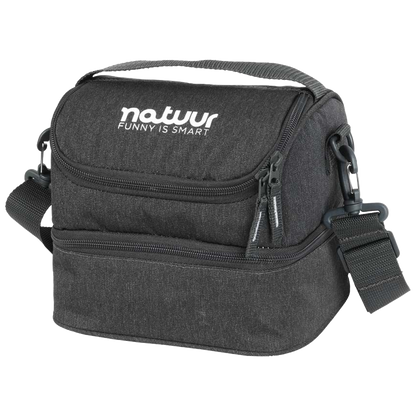 Bolsa portaalimentos flexible Natuur de 22x17x18 cm en color gris con doble compartimento