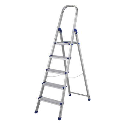 Escalera de aluminio de tijera Ambit de 7 peldaños anchos ref 132061.