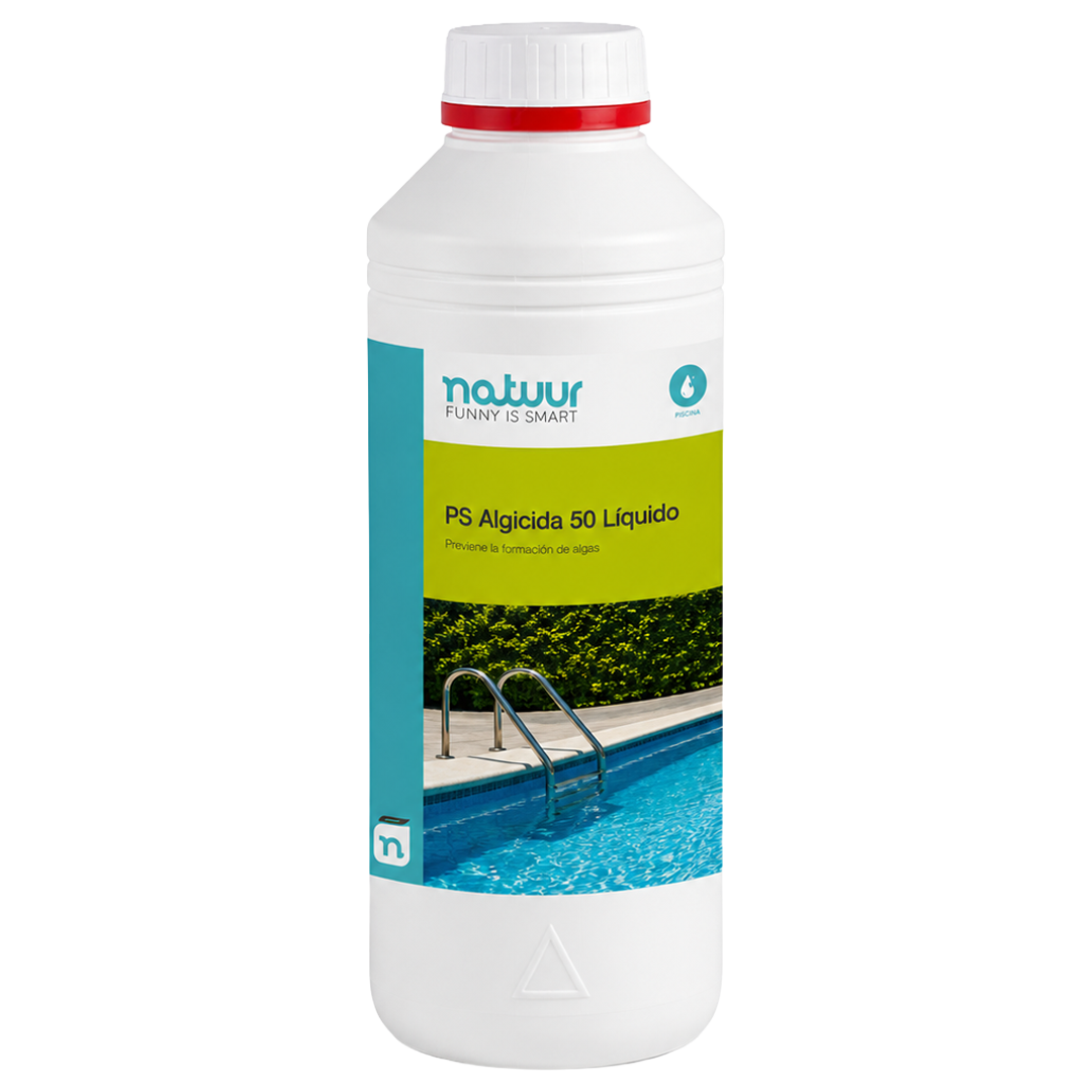 Antialgas liquido concentrado Natuur 1 L para tratamiento de piscinas.