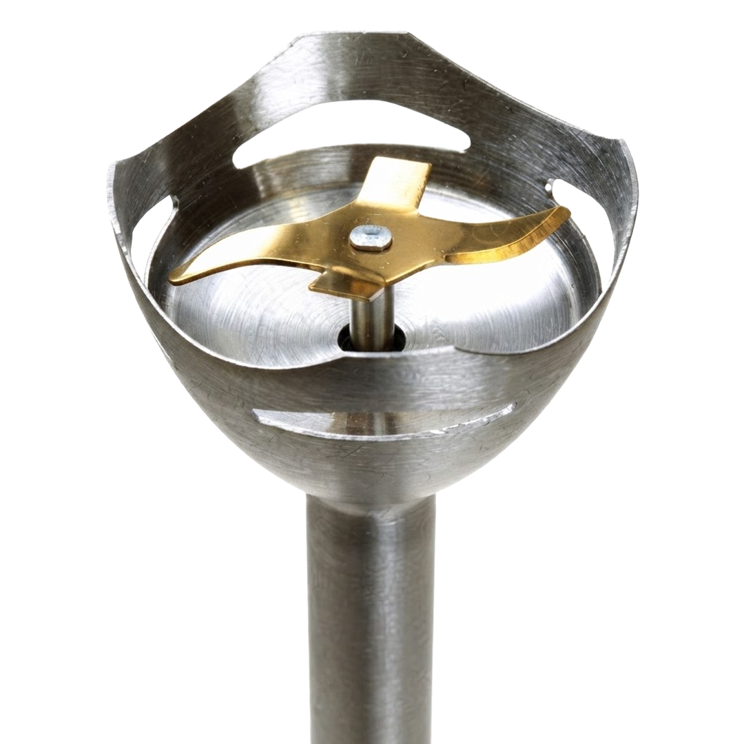 Cuchillas de titanio y pie desmontable de acero inox en batidora Ambit.