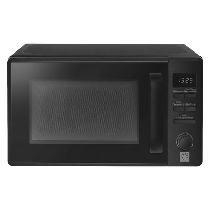 Vista frontal de microondas compacto 700W Ambit sin grill para cocina.