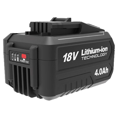 Primer plano del indicador de capacidad Power Test de la batería Wesco, mostrando las luces LED de nivel de carga.
