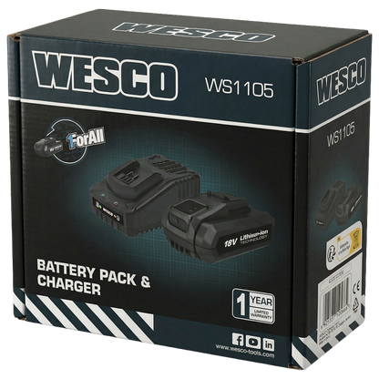 Detalle técnico de los indicadores LED de carga en cargador Wesco montado en pared