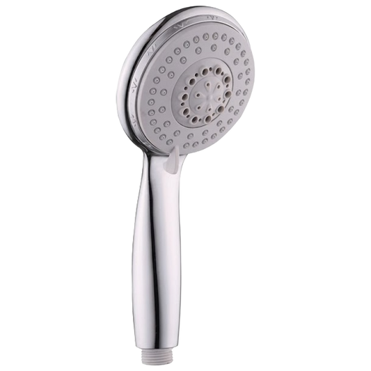 Mango de ducha cromado H2O de 10cm con selector giratorio para 5 posiciones de salida de agua.
