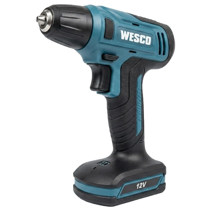 Taladro atornillador inalámbrico Wesco 12V ultra compacto con batería de litio, luz LED y mandril de 10mm
