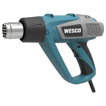 Decapador de aire caliente Wesco 2000W con selector de 3 posiciones y kit completo de 5 boquillas y accesorios.