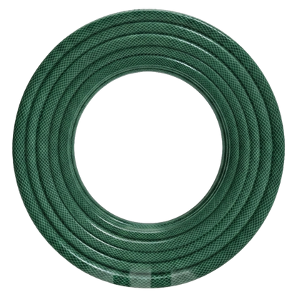Manguera de riego Ironside Green 3 capas 19 mm 25 m ref 144717 enrollada.